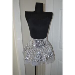 Weissman Black Top Sequin Skirt ecital Dress Costume Size Adult Small